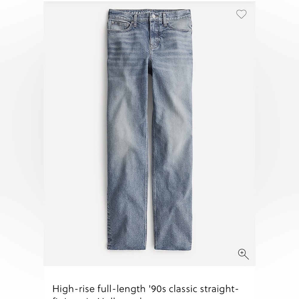 J Crew High-rise full-length '90s classic straight-fit jean Size 31